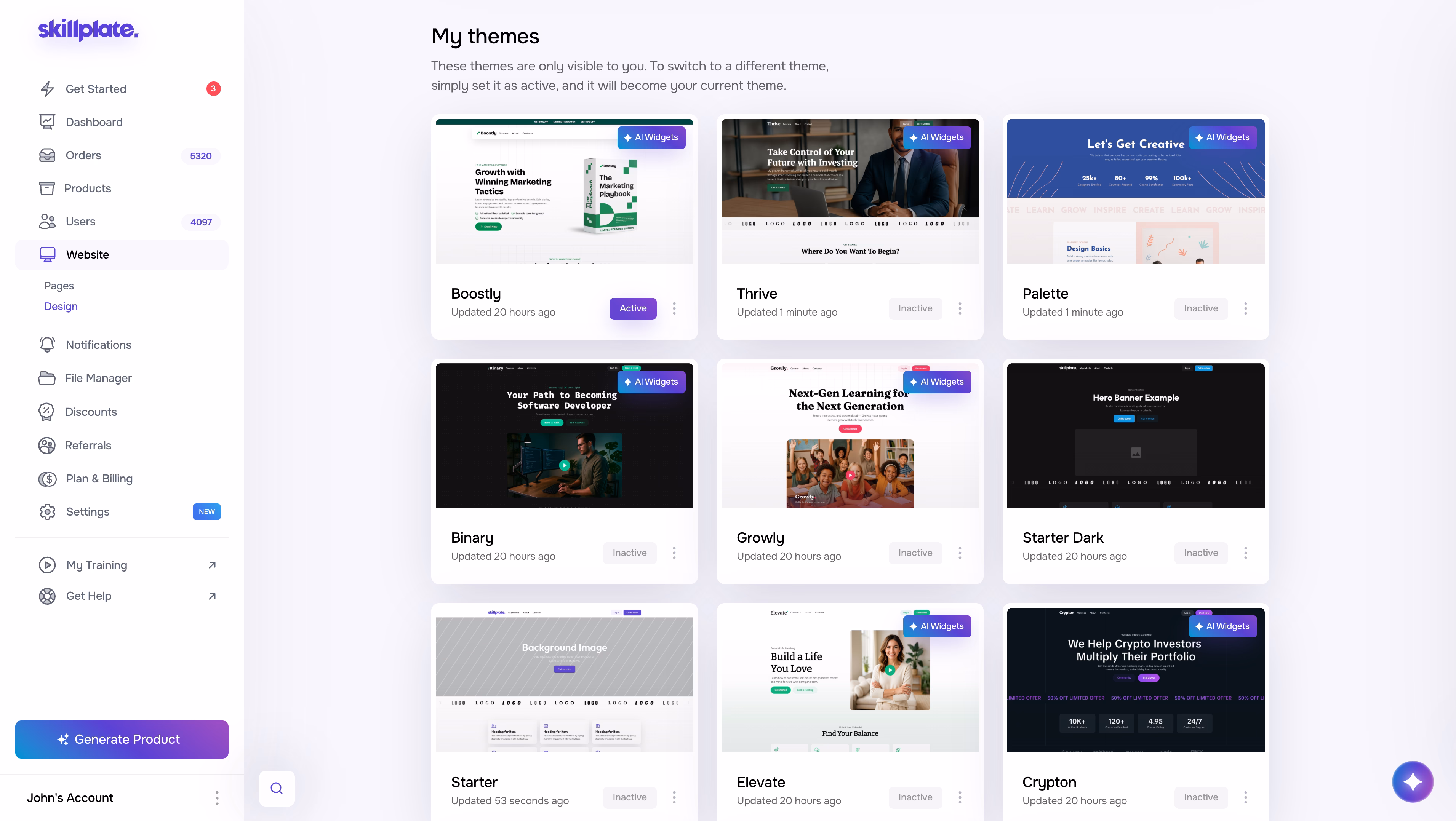 AI Themes screenshot